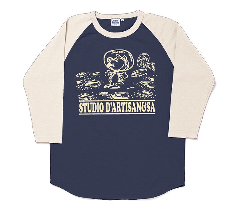 8138B / STUDIO D'ARTISAN Raglan 3/4 sleeve T-Shirt