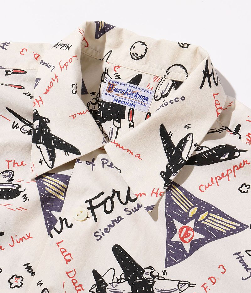 BR39323 BUZZ RICKSON'S TWELFTH AIR FORCE PRINT SHIRT