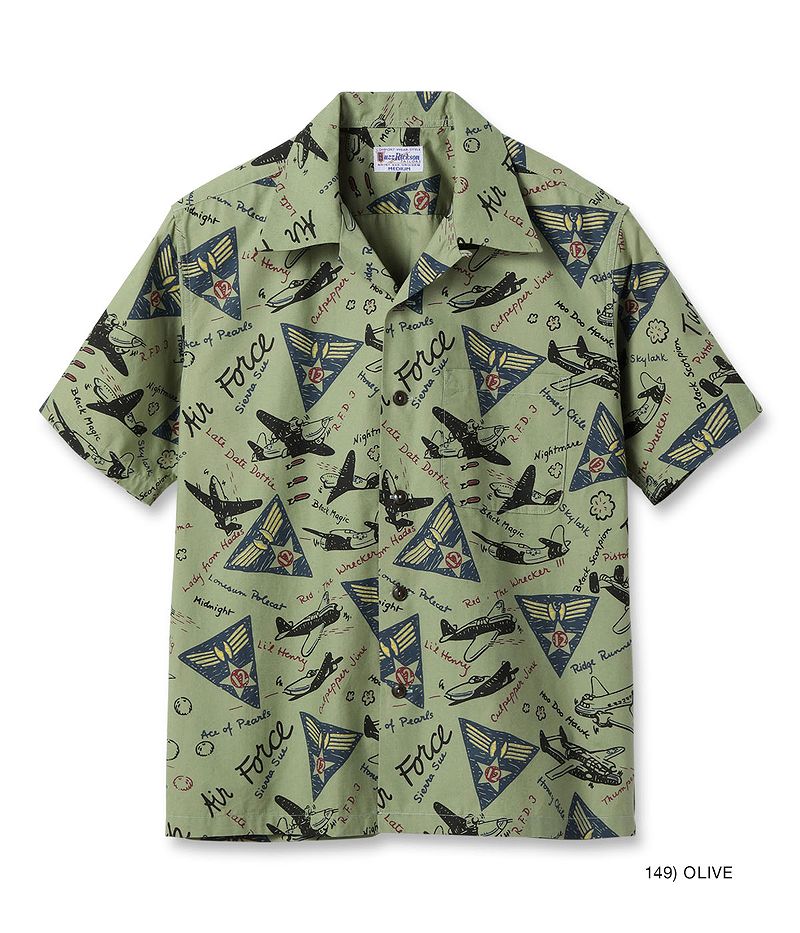 BR39323 BUZZ RICKSON'S TWELFTH AIR FORCE PRINT SHIRT