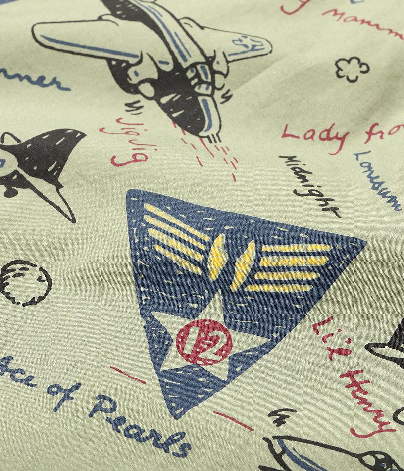 BR39323 BUZZ RICKSON'S TWELFTH AIR FORCE PRINT SHIRT