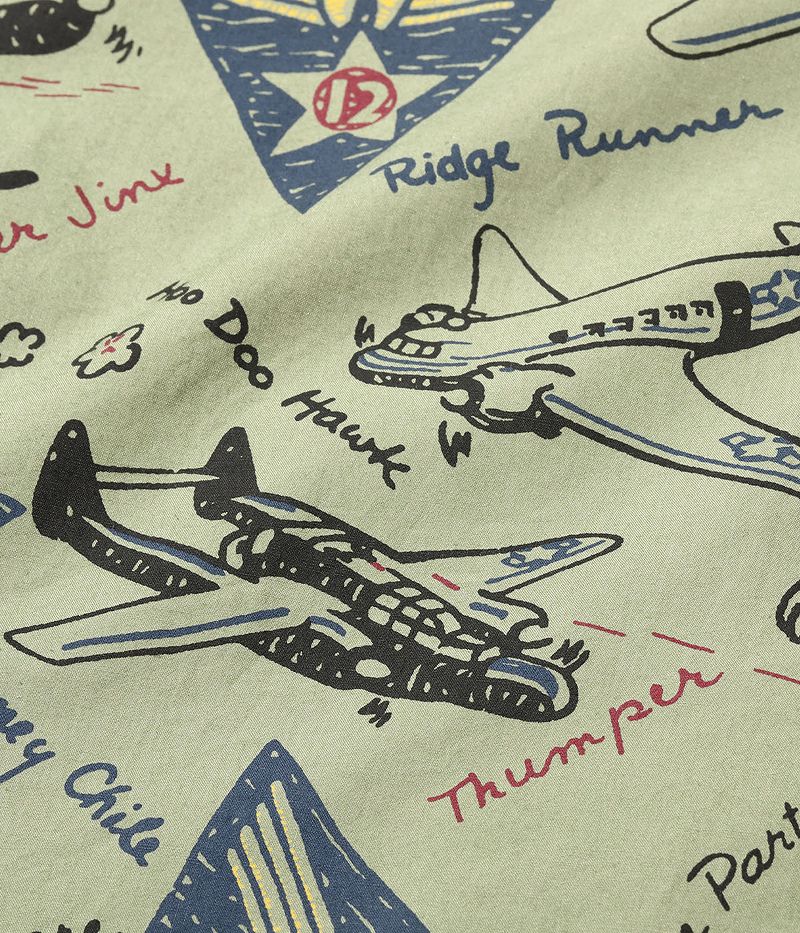 BR39323 BUZZ RICKSON'S TWELFTH AIR FORCE PRINT SHIRT