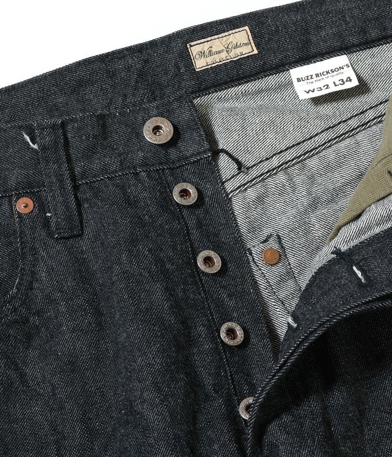 BR43042 / BUZZ RICKSON'S WORLD WAR II BLACK DENIM WAIST OVERALLS