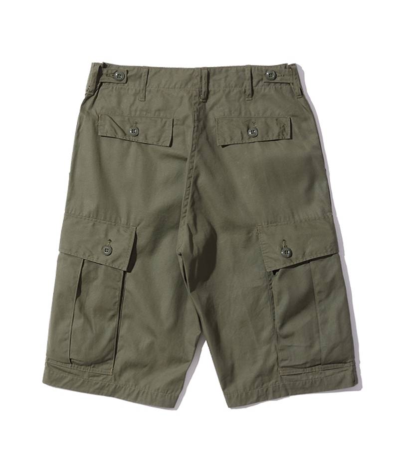 BR51907 / BUZZ RICKSON'S TROUSERS, MEN'S, COTTON WIND RESISTANT POPLIN, OLIVE GREEN, ARMY SHADE 107 SHORTS