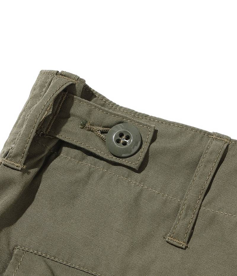 BR51907 / BUZZ RICKSON'S TROUSERS, MEN'S, COTTON WIND RESISTANT POPLIN, OLIVE GREEN, ARMY SHADE 107 SHORTS