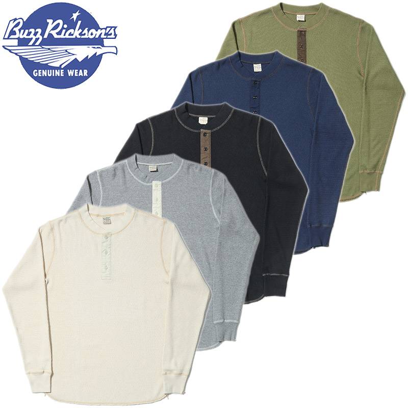 BR68130 / BUZZ RICKSON'S THERMAL HENLEY NECK T-SHIRTS