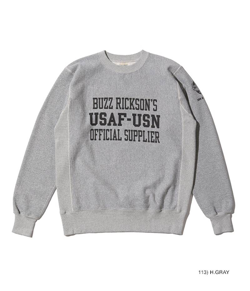 BR69193 / BUZZ RICKSON'S 30th ANNIVERSARY MODEL HORIZONTAL KNITTING HEAVY WEIGHT SWEAT SHIRTS