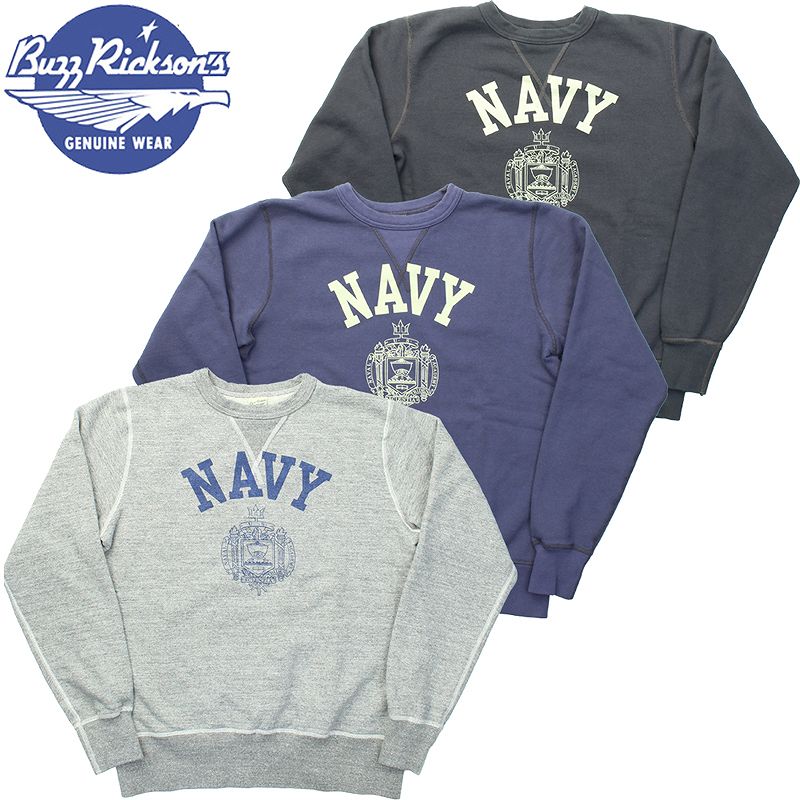 BR69339 / BUZZ RICKSON'S SET-IN CREW NECK SWEAT SHIRTS "NAVY”