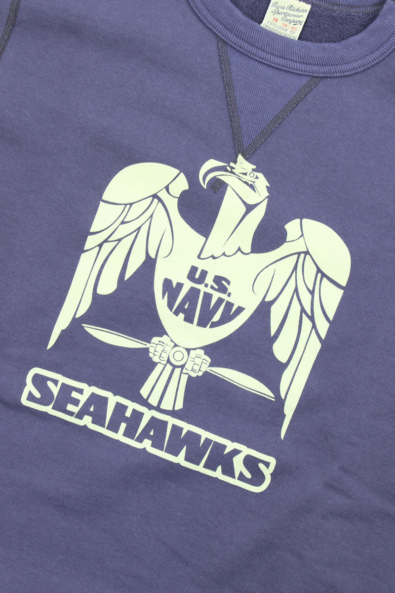 BR69631 / BUZZ RICKSON'S SET-IN CREW NECK SWEAT SHIRTS "U.S.NAVY SEAHAWKS"