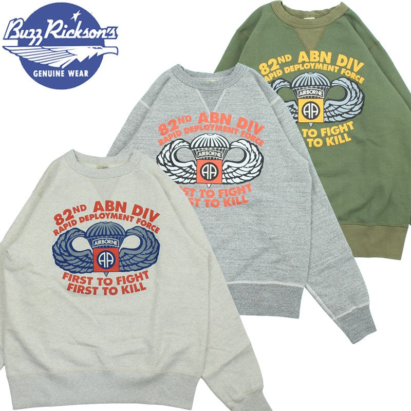 BR69633 / BUZZ RICKSON'S SET-IN CREW NECK SWEAT SHIRTS "82nd AIRBORNE DIVISION"