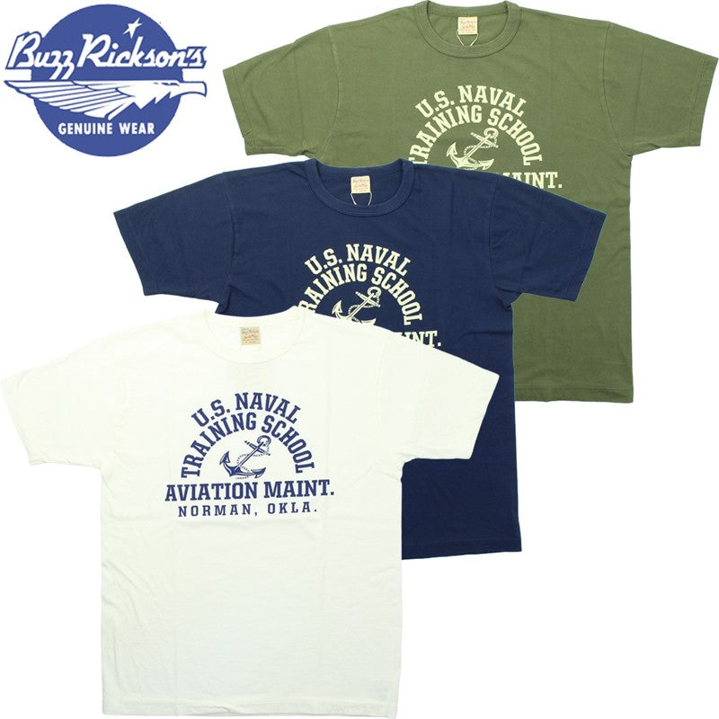 BR79573 / BUZZ RICKSON'S GOVERNMENT ISSUE T-SHIRT "U.S. NAVAL TRAINING SCHOOL"