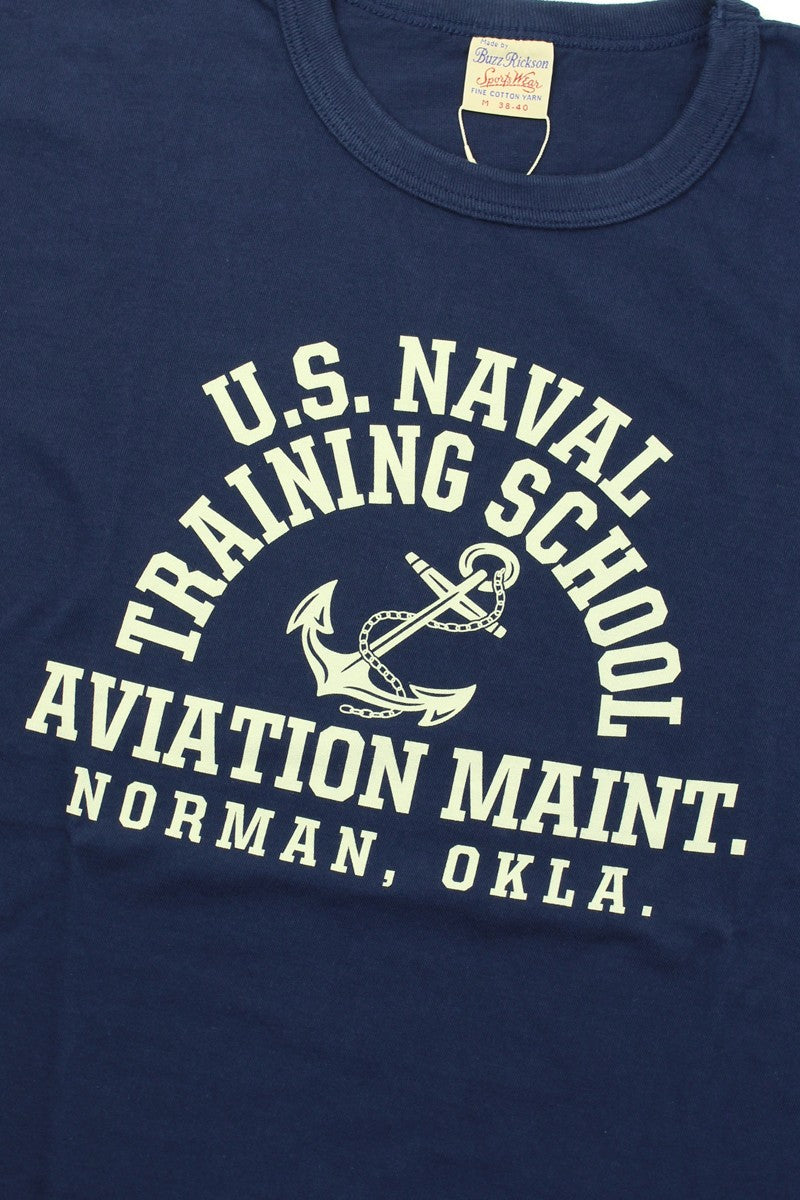 BR79573 / BUZZ RICKSON'S GOVERNMENT ISSUE T-SHIRT "U.S. NAVAL TRAINING SCHOOL"