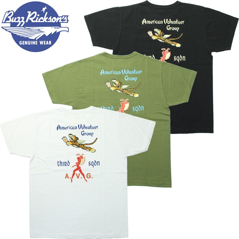 BR79581 / BUZZ RICKSON'S S/S POCKET T-SHIRT 「3rd SQ. AMERICAN VOLUNTEER GROUP」