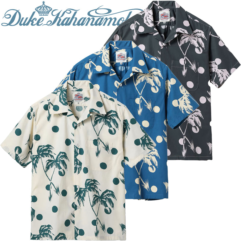DK39451 / SUNSURF DUKE KAHANAMOKU COTTON HAWAIIAN SHIRT “MOONLIGHT PALMTREE”