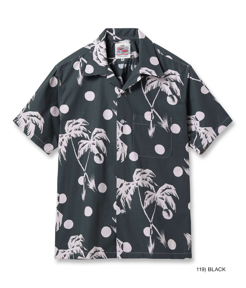 DK39451 / SUNSURF DUKE KAHANAMOKU COTTON HAWAIIAN SHIRT “MOONLIGHT PALMTREE”