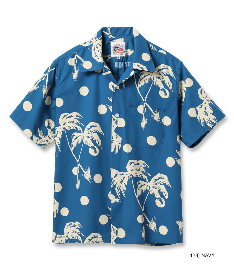 DK39451 / SUNSURF DUKE KAHANAMOKU COTTON HAWAIIAN SHIRT “MOONLIGHT PALMTREE”