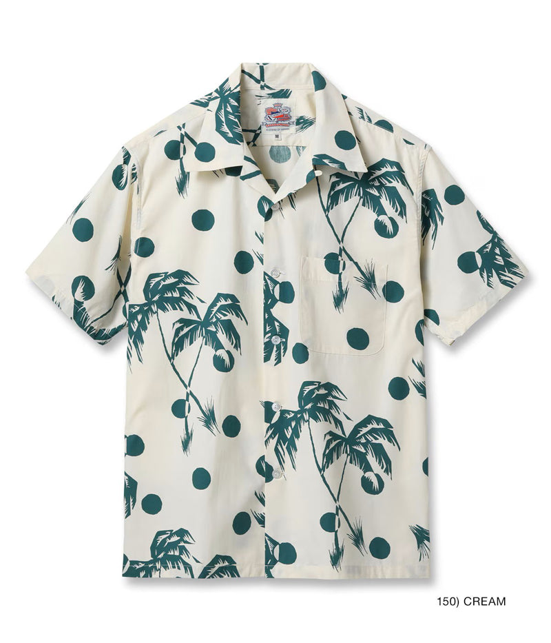 DK39451 / SUNSURF DUKE KAHANAMOKU COTTON HAWAIIAN SHIRT “MOONLIGHT PALMTREE”