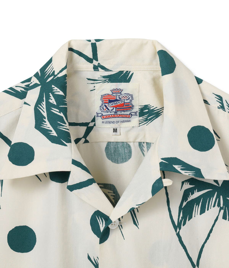 DK39451 / SUNSURF DUKE KAHANAMOKU COTTON HAWAIIAN SHIRT “MOONLIGHT PALMTREE”