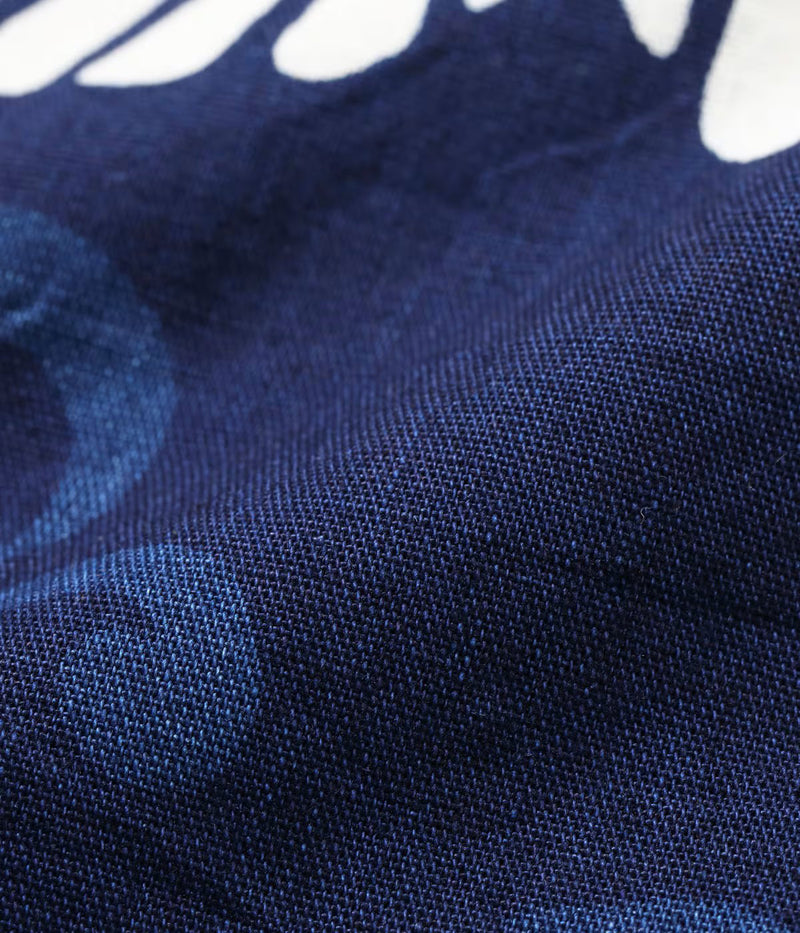 DK39642 / SUNSURF DUKE KAHANAMOKU INDIGO COTTON HAWAIIAN SHIRT “DUKE'S PALEU”