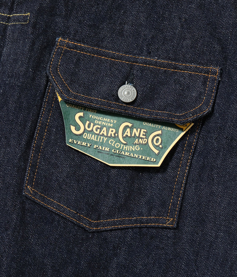 SC11936T / SUGAR CANE 13oz. STANDARD DENIM BLOUSE STANDARD DENIM 1936 MODEL (T-BACK)