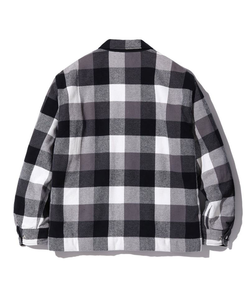 SC15448 / SUGAR CANE 3-COLOR BLOCK CHECK HEAVY FLANNEL CPO JACKET