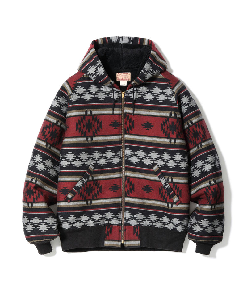 SC15826 / SUGAR CANE NATIVE AMERICAN WOOL COTTON JACQUARD WORK PARKA BOA LINING