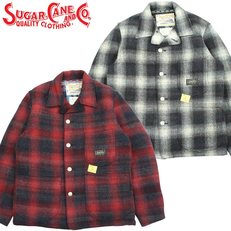 SC15843 / SUGARCANE COTTON CHECK × JACQUARD WORK COAT