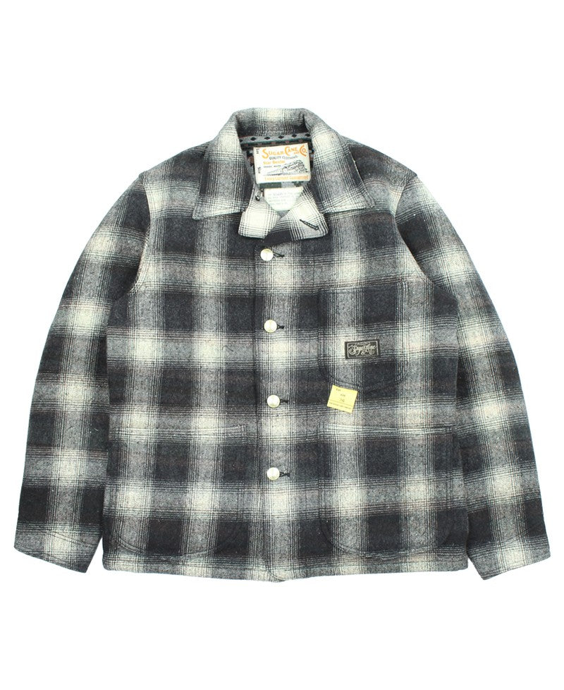 SC15843 / SUGARCANE COTTON CHECK × JACQUARD WORK COAT