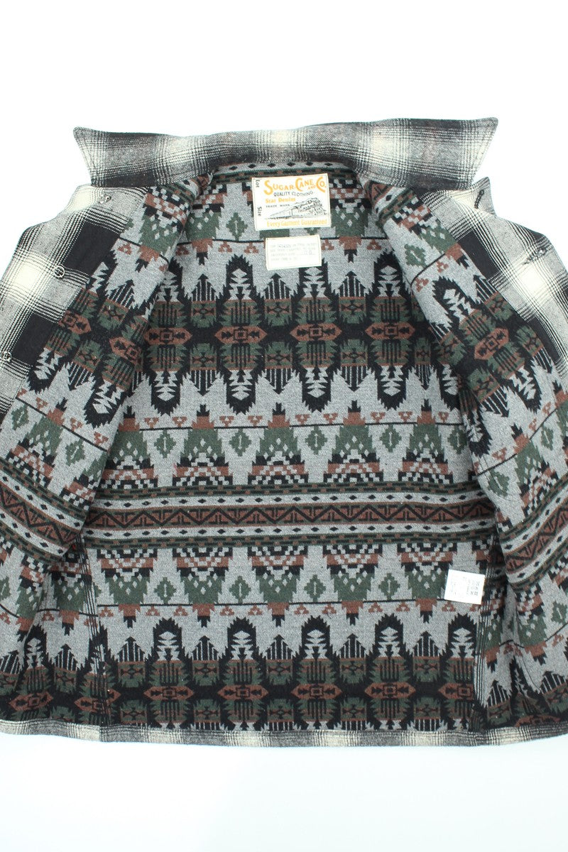 SC15843 / SUGARCANE COTTON CHECK × JACQUARD WORK COAT