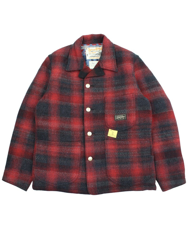 SC15843 / SUGARCANE COTTON CHECK × JACQUARD WORK COAT