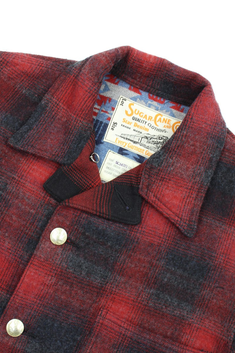 SC15843 / SUGARCANE COTTON CHECK × JACQUARD WORK COAT
