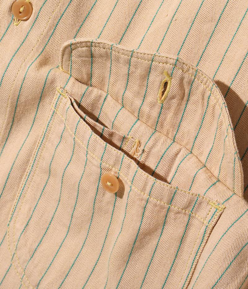 SC28652 / SUGAR CANE COKE STRIPE WORK SHIRT (LONG SLEEVE)