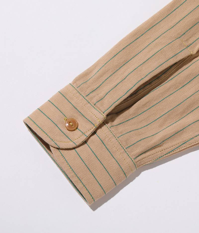 SC28652 / SUGAR CANE COKE STRIPE WORK SHIRT (LONG SLEEVE)