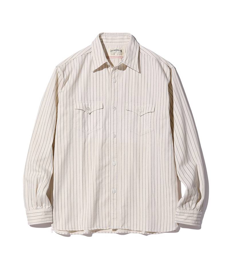 SC29165 / SUGAR CANE FICTION ROMANCE 8.5oz. WHITE WABASH STRIPE WORK SHIRT