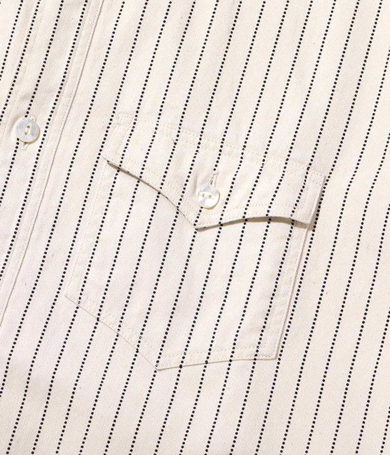 SC29165 / SUGAR CANE FICTION ROMANCE 8.5oz. WHITE WABASH STRIPE WORK SHIRT