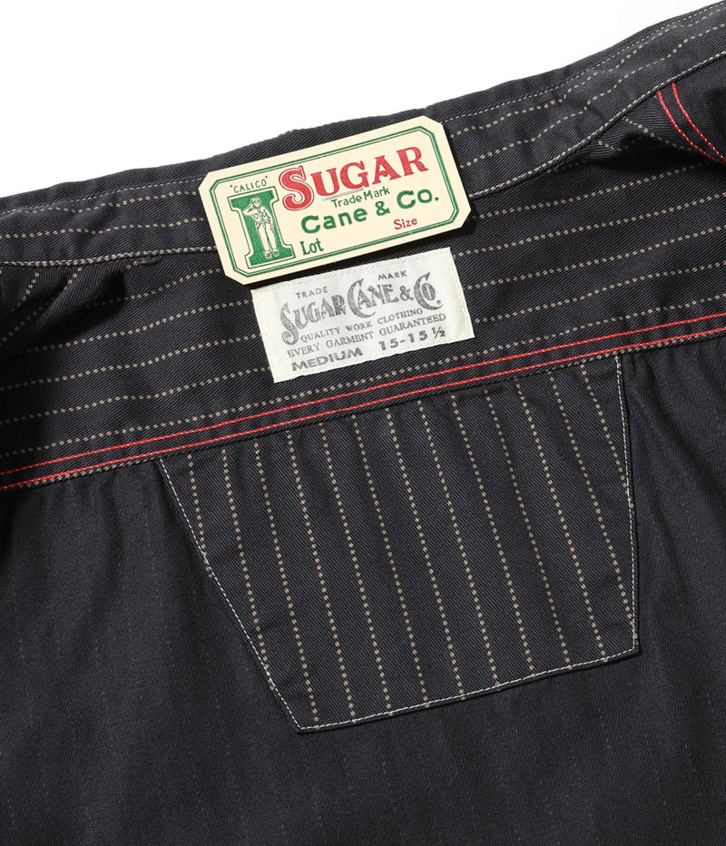 SC29585 / SUGAR CANE FICTION ROMANCE 8.5oz. BLACK WABASH STRIPE WORK SHIRT