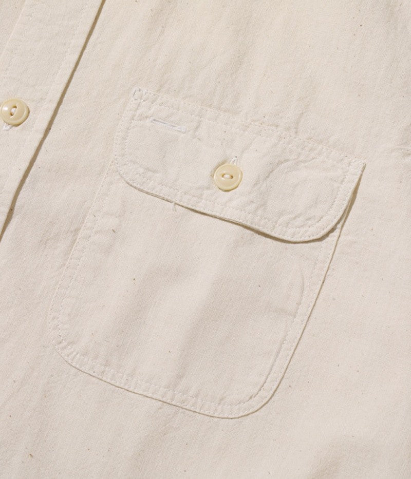 SC37942 / SUGAR CANE WHITE CHAMBRAY WORK SHIRT (SHORT SLEEVE)