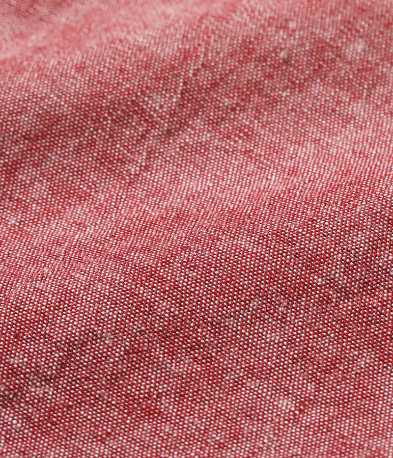 SC39703 / SUGAR CANE RED CHAMBRAY WORK SHIRT (SHORT SLEEVE)