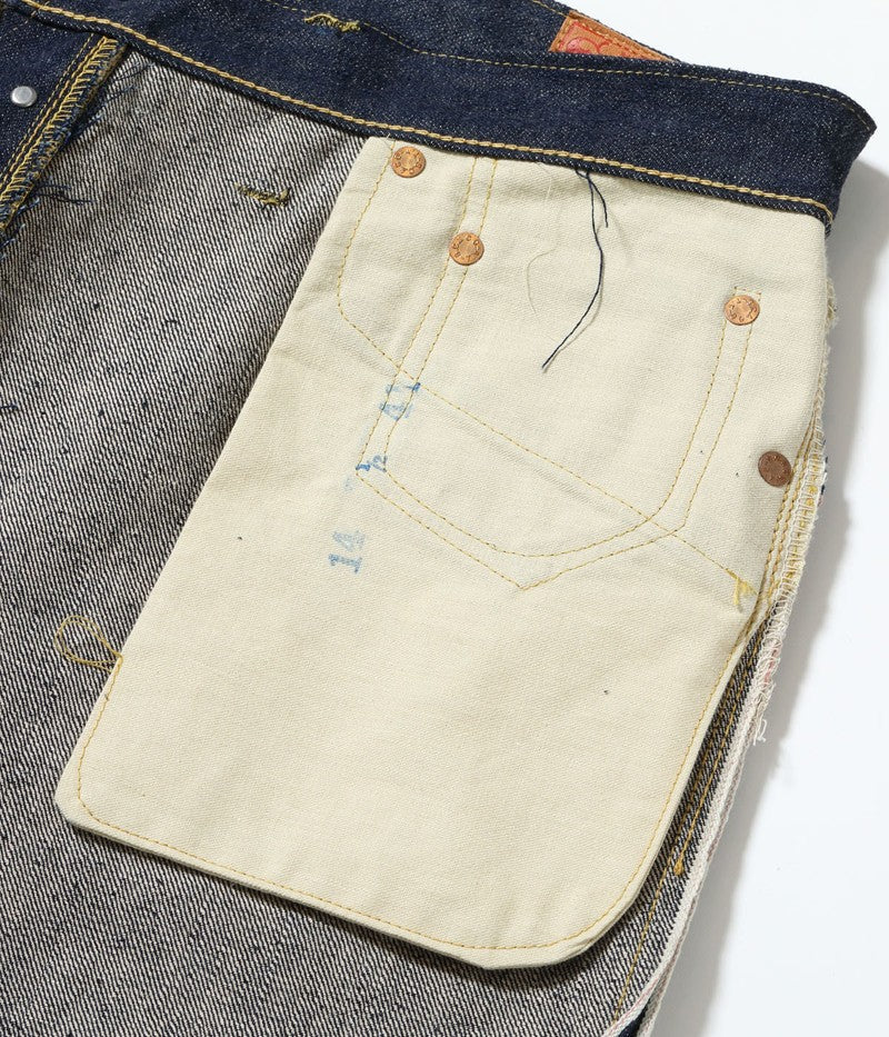 SC49001 / SUGAR CANE Super “Denim” Collectibles #01 14oz. BLUE DENIM WAIST OVERALLS “S1945” MODEL