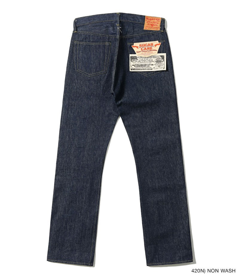SC49001 / SUGAR CANE Super “Denim” Collectibles #01 14oz. BLUE DENIM WAIST OVERALLS “S1945” MODEL