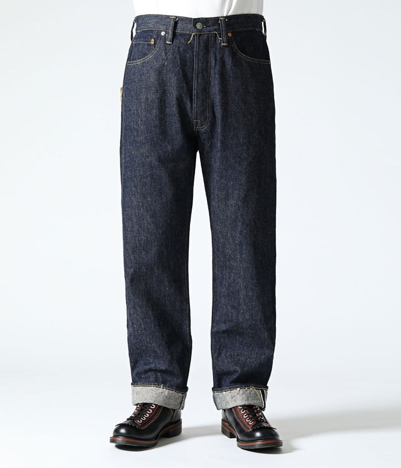 SC49001 / SUGAR CANE Super “Denim” Collectibles #01 14oz. BLUE DENIM WAIST OVERALLS “S1945” MODEL