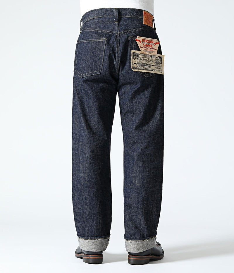 SC49001 / SUGAR CANE Super “Denim” Collectibles #01 14oz. BLUE DENIM WAIST OVERALLS “S1945” MODEL