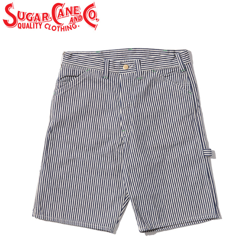 SC51842 / SUGAR CANE 11oz. HICKORY STRIPE WORK SHORTS