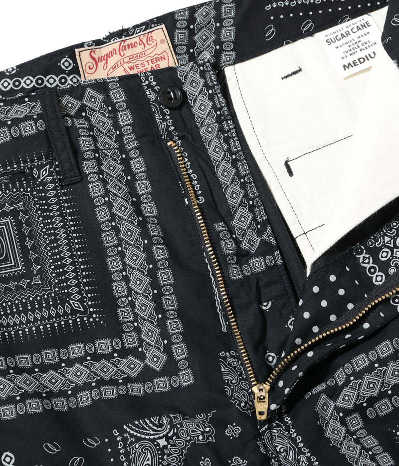 SC52537 / SUGAR CANE NATIVE AMERICAN BANDANA PATCHWORK PRINT WORK SHORTS