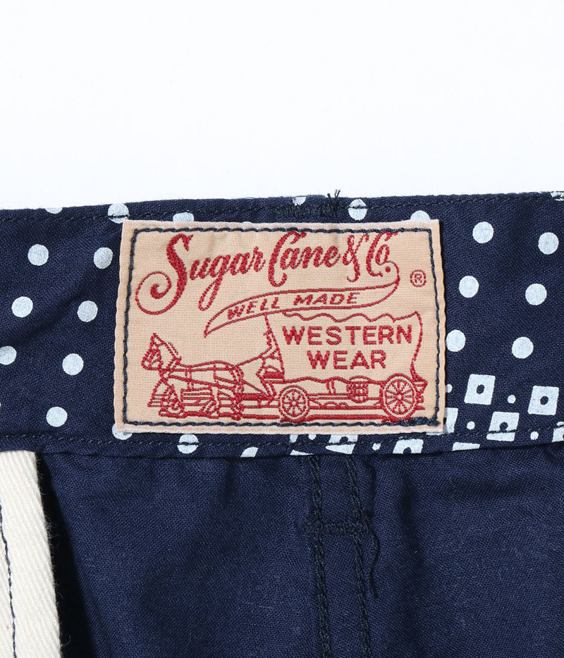 SC52537 / SUGAR CANE NATIVE AMERICAN BANDANA PATCHWORK PRINT WORK SHORTS