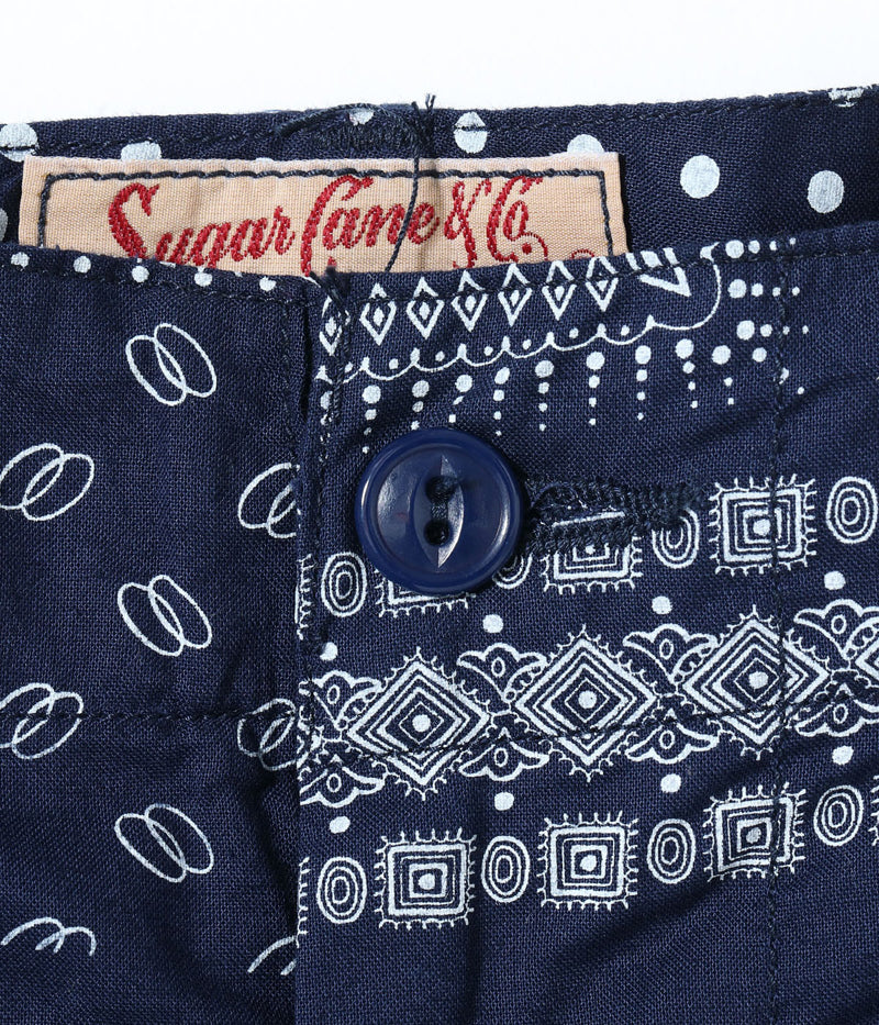SC52537 / SUGAR CANE NATIVE AMERICAN BANDANA PATCHWORK PRINT WORK SHORTS