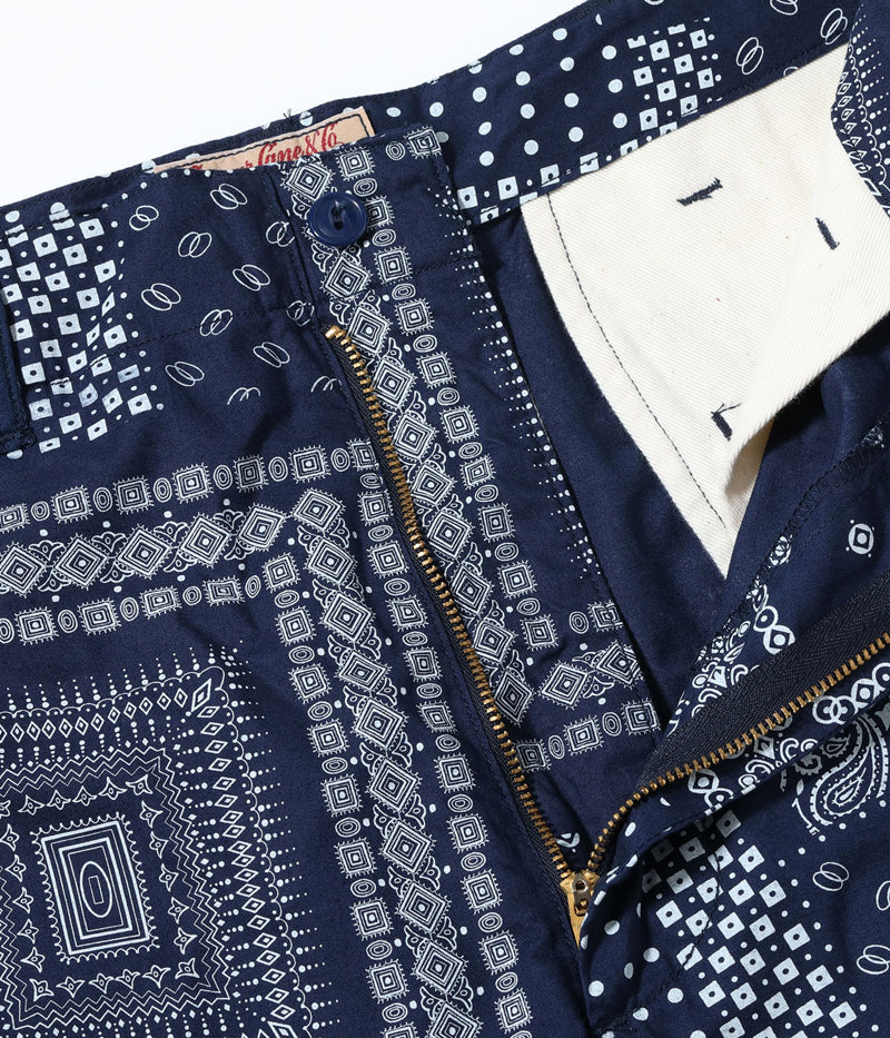 SC52537 / SUGAR CANE NATIVE AMERICAN BANDANA PATCHWORK PRINT WORK SHORTS