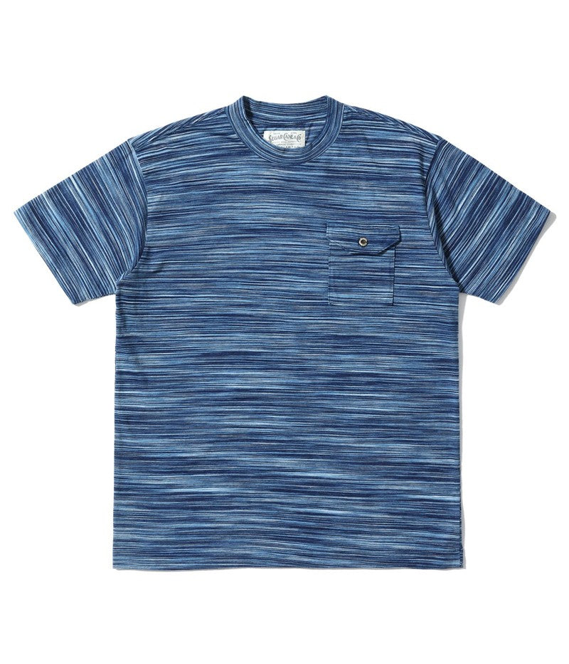 SC79534 / SUGAR CANE FICTION ROMANCE INDIGO BORDER POCKET T-SHIRT