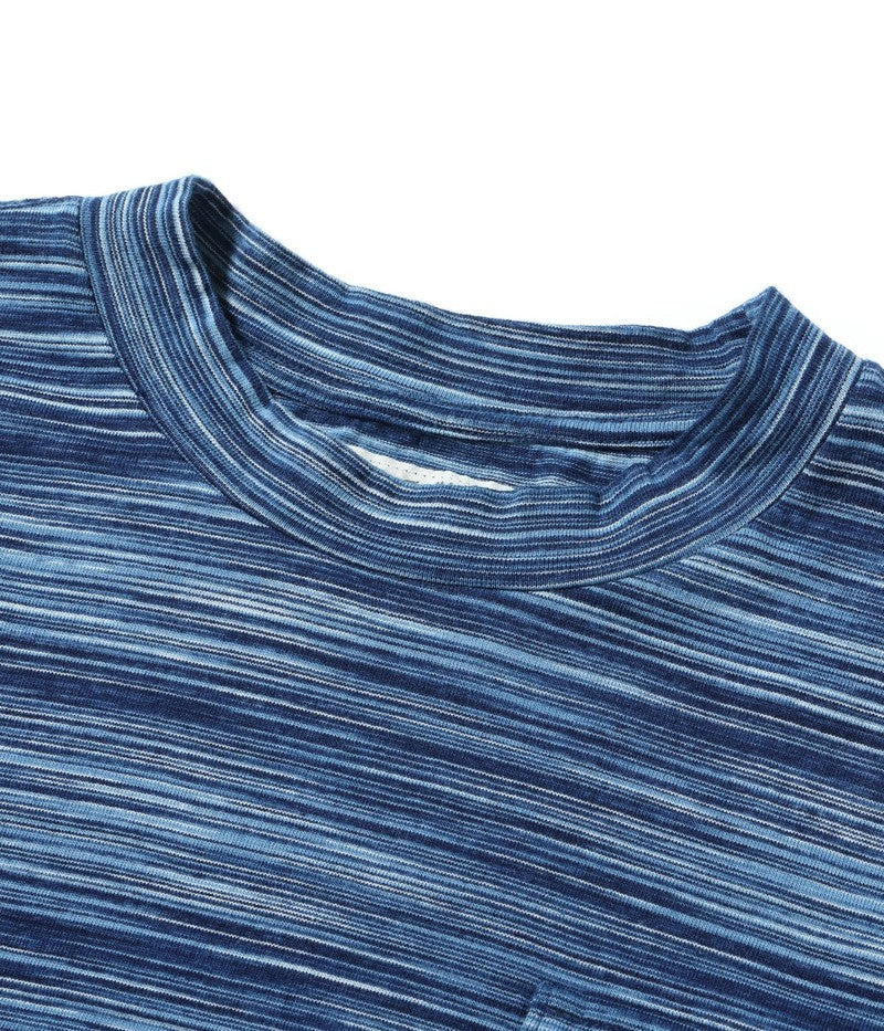 SC79534 / SUGAR CANE FICTION ROMANCE INDIGO BORDER POCKET T-SHIRT