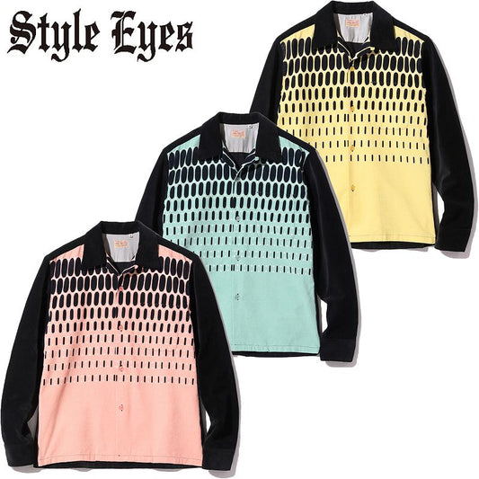 SE29170 / STYLE EYES Mid 1950s Style Corduroy Sports Shirt “ELVIS DOT”