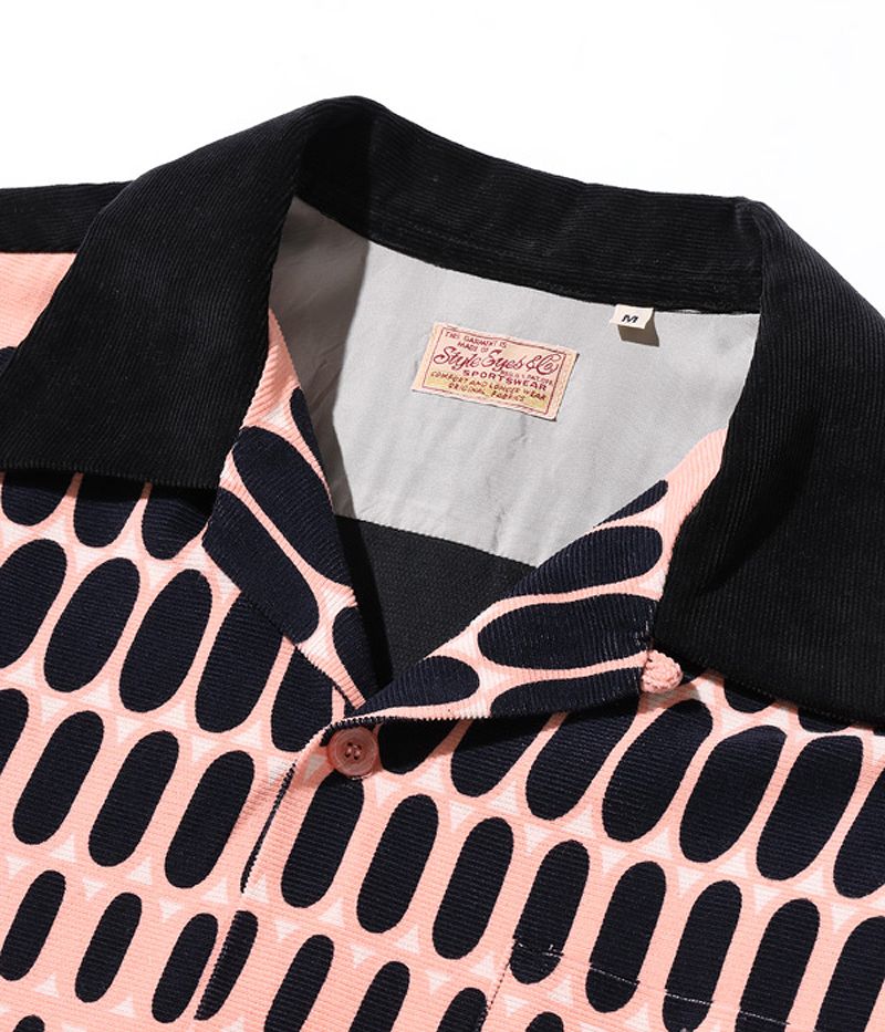 SE29170 / STYLE EYES Mid 1950s Style Corduroy Sports Shirt “ELVIS DOT”